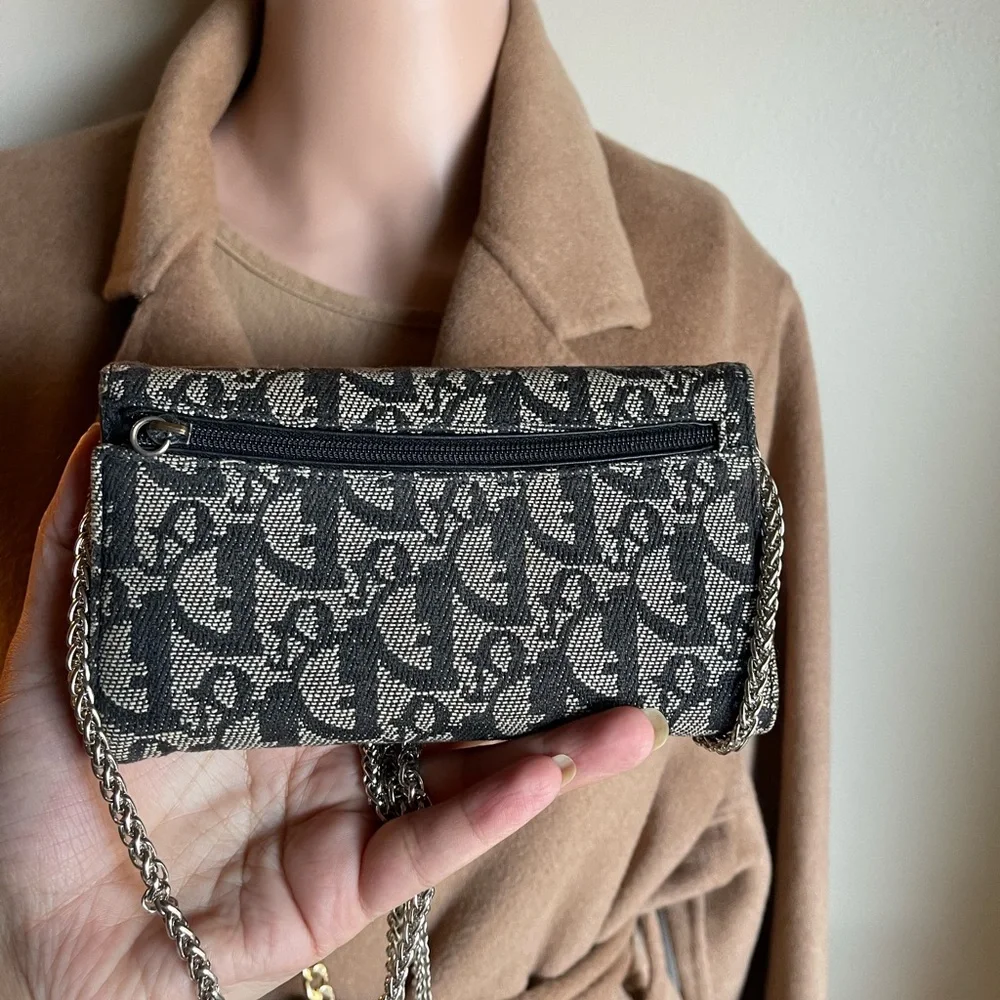 Authentic Christian Dior D ring oblique jacquard wallet wallet CM1022 (F1037)